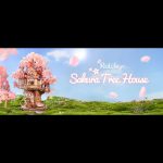 Artisan laser-cut wood puzzle depicting cherry blossom tree house