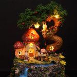 assembly-craft-kit-for-creating-a-tiny-garden-dollhouse Assembly craft kit for building a tiny LED-lit garden dollhouse step by step