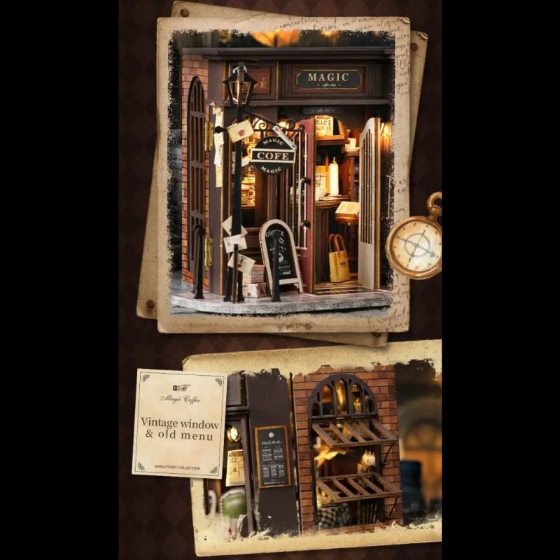 assembly kit for retro bookstore cafe vignette