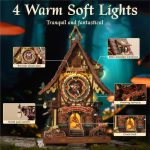 Black Forest style cuckoo clock wooden puzzle showing chalet facade detail