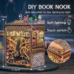 botanical-themed-book-nook-with-tiny-plants Botanical themed book nook with tiny plants and hand-painted details for reading corners