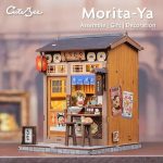 build your own ramen shop miniature craft kit components laid flat
