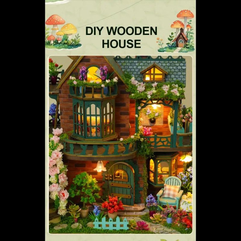 charming miniature garden cottage model