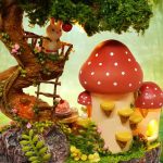 collectible-miniature-diorama-kit-with-gardening-tools Collectible miniature diorama kit with gardening tools and seedling tray details