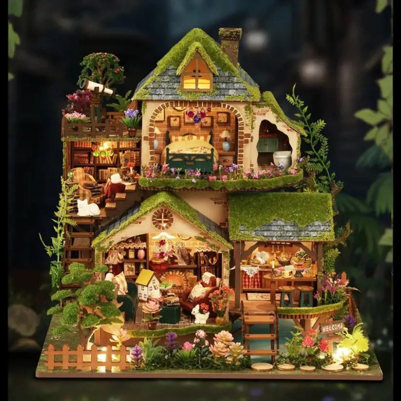 compact-garden-cottage-model-kit-with-built-in-led-lighting compact garden cottage model kit with built in LED lighting