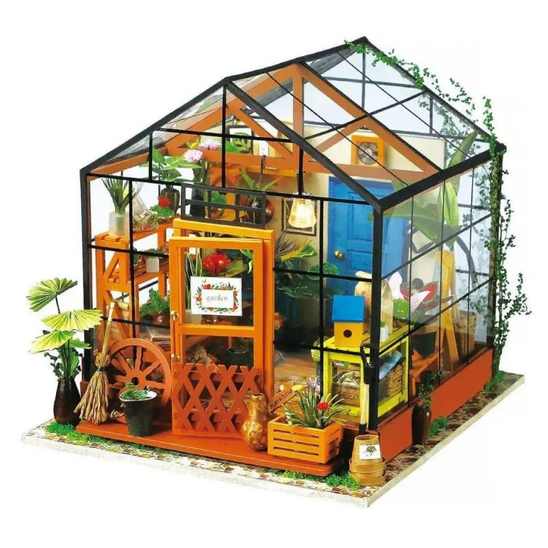 compact-glass-greenhouse-craft-kit-for-indoor-gardening Compact glass greenhouse craft kit for indoor gardening miniature scene