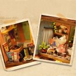 Compact wooden dollhouse model for collectors