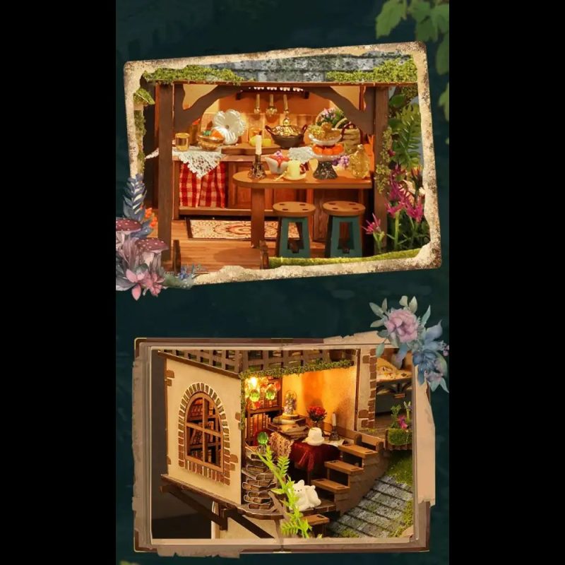 cottage-garden-miniature-craft-set-ideal-for-diorama-and-led-display Cottage garden miniature craft set for diorama display with LED lighting