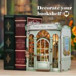 Cozy miniature Paris street scene with florist shop windows and greenery
