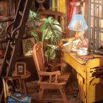 cozy-reading-nook-miniature-scene-with-warm-led-lighting Cozy reading nook miniature scene with warm LED lighting casting soft shadows