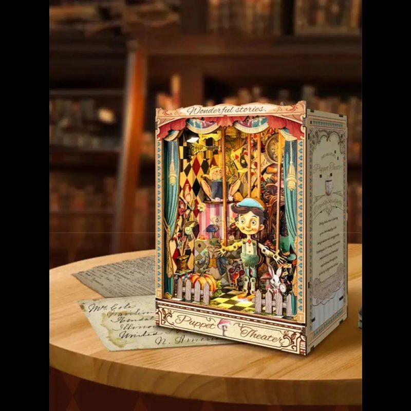 craft-kit-for-making-a-miniature-puppet-stage-display Craft kit for making a miniature puppet stage display with four figurines