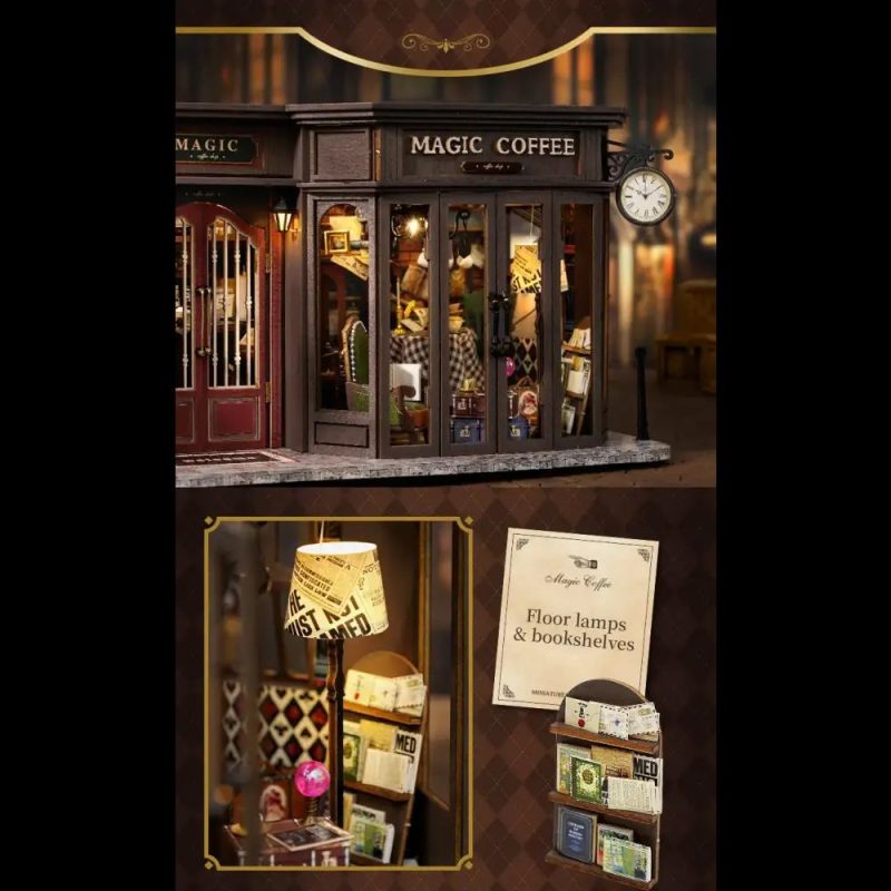 craft kit to create a tiny coffee shop diorama