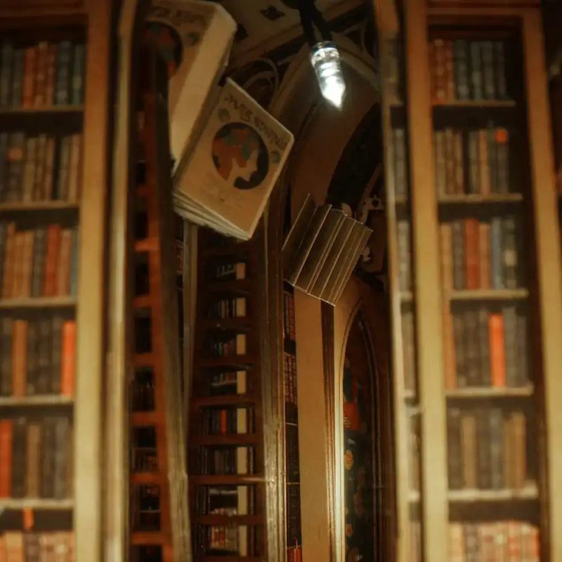 crafted-miniature-shelf-insert-library-scene crafted miniature shelf insert library scene