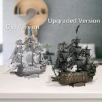 Creative metal puzzle of a sailing pirate ship