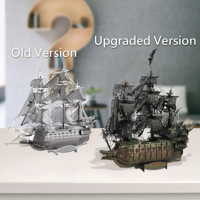 Creative metal puzzle of a sailing pirate ship