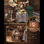 customisable coffee shop bookshelf diorama kit