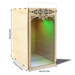 customizable-book-nook-diorama-for-bookshelf LED-lit customizable book nook diorama insert creating candlelight glow in home bookshelf