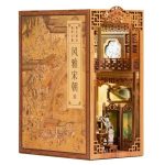 Decorative reading corner miniature with antique Song Dynasty aesthetic and hand-painted finish