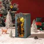 decorative-shelf-art-book-nook-with-warm-lighting Fantasy book nook shelf art with warm amber LED and handcrafted cottage facade details