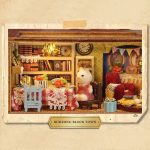 Decorative wooden miniature house for display