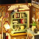 delicate-ink-painted-furniture-and-decor-for-dollhouse Delicate ink-painted miniature furniture and decor pieces for dollhouse including desk, brush holder, and decorative scrolls