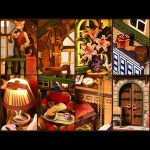 detailed-miniature-cat-scene-for-bookcase-display Detailed miniature cat scene for bookcase display