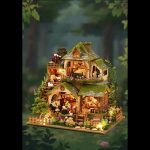 detailed-miniature-cottage-assembly-kit-for-hobbyists-with-led-accents Detailed miniature cottage assembly kit for hobbyists with LED accent lighting
