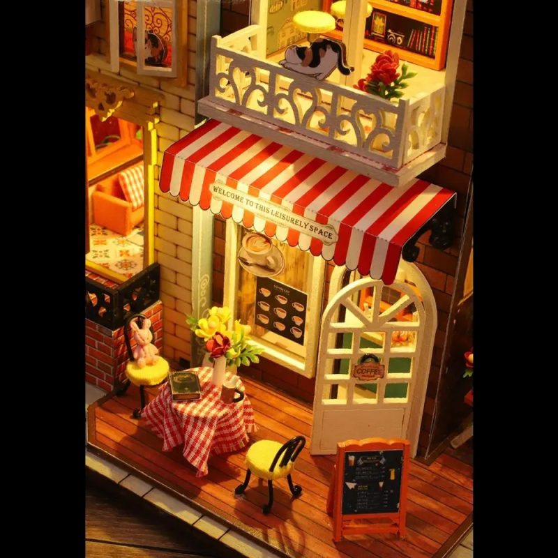 detailed miniature English street book nook