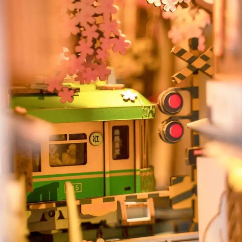 diy-book-nook-kit-inspired-by-japanese-cherry-blossoms DIY book nook kit inspired by Japanese cherry blossom spring street scene