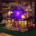 diy-miniature-treasure-house-craft-with-led-lights DIY miniature treasure house craft kit with warm LED lights glowing through windows