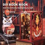 diy-resin-book-nook-with-enchanted-flame-scene DIY resin book nook kit featuring enchanted flame common room scene