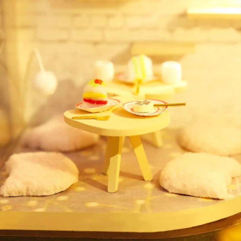 diy-tiny-cat-cafe-model-with-furniture DIY tiny cat café model showing wooden furniture and accessories