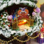 DIY winter village tiny house model for seasonal holiday shelf decor