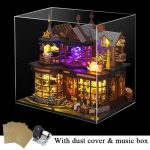 diy-wooden-treasure-cottage-with-twinkling-led-lights DIY wooden treasure cottage kit with twinkling LED lights through layered windows