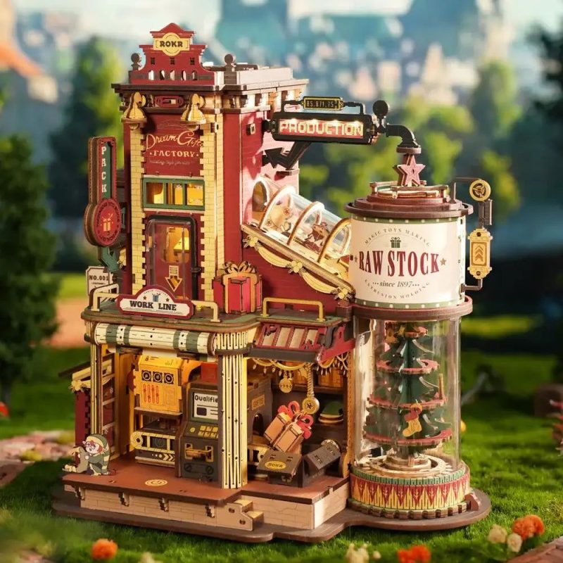 dream-gift-factory-3d-wooden-music-box Dream Gift Factory 3D wooden music box fully assembled with warm LED glow