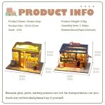 dream-shop-miniature-dollhouse-kit Dream Shop miniature kit close-up: handcrafted shop facade with miniature signage and textured details
