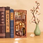 Song Dynasty miniature bookshelf diorama showing layered depth and architectural elements