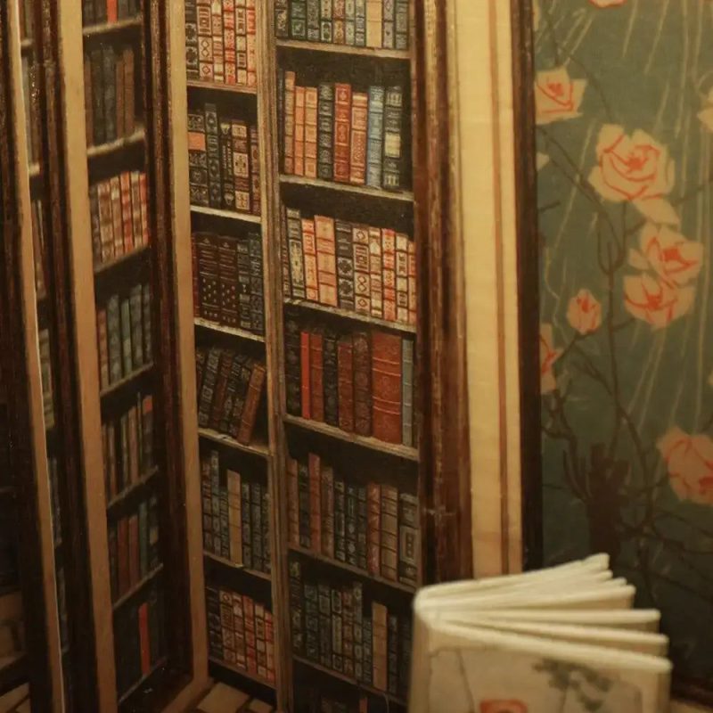 enchanted-bookshelf-scene-with-elf enchanted bookshelf scene with elf