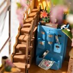 fairy-garden-style-book-nook-with-led-lighting Fairy garden style book nook with warm-white USB LED lighting glowing at dusk