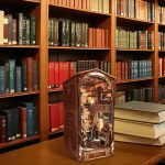 fantasy-diorama-bookshelf-insert-with-led-lighting Fantasy diorama bookshelf insert with warm LED lighting detail