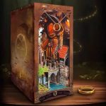 fantasy-ring-bookshelf-diorama-kit Fantasy ring bookshelf diorama kit showing layered depth and details
