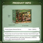 Floral book nook craft kit with warm LED lights and 265 wooden pieces