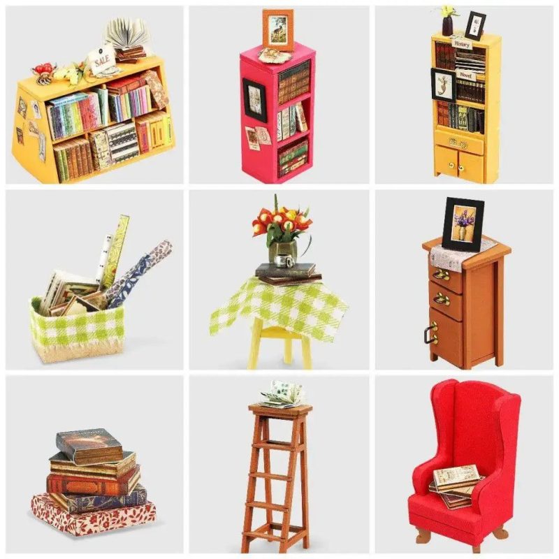hand-assembled-miniature-house-library-craft-for-hobby-collectors hand-assembled miniature house library craft kit for hobby collectors and gift giving