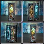 hand-painted-wonderland-portal-display Hand-painted wonderland portal display with earth-tone palette and archival-grade acrylic