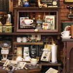 handcrafted book nook kit with cafe ambiance