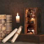 handcrafted-book-nook-shelf-insert-with-cozy-reading-scene handcrafted book nook shelf insert showing cozy reading scene on upper floor