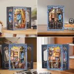 handcrafted-bookshelf-insert-with-soul-travel-diorama Handcrafted bookshelf insert book nook with soul travel diorama details