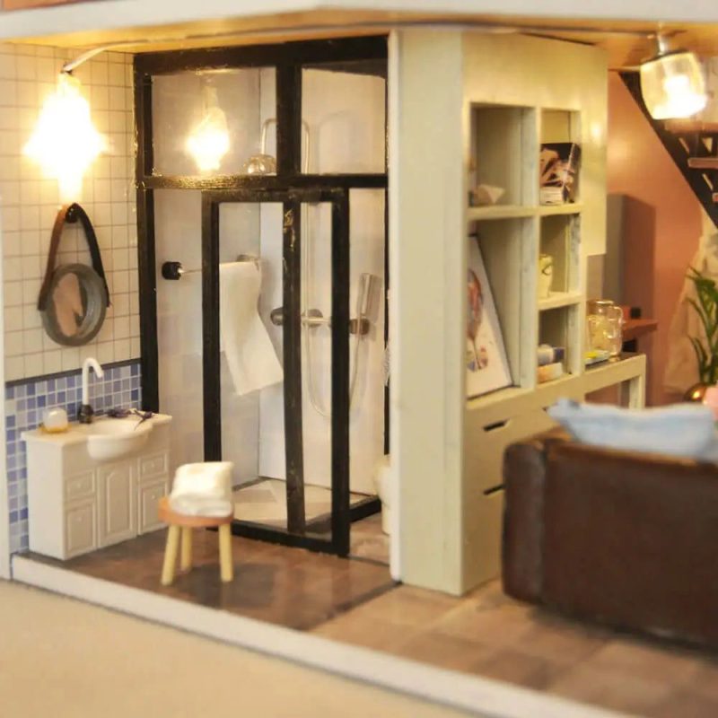 handcrafted-miniature-dollhouse-assembly-kit Pre-cut basswood panels from the Yuko Microdream miniature house kit