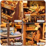handcrafted-miniature-magic-shop-scene Handcrafted miniature magic shop scene with labeled wand boxes and tiny props