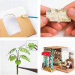 handcrafted-tiny-coffee-house-dollhouse-kit-with-miniature-furniture Handcrafted tiny coffee house dollhouse kit showing miniature furniture and espresso machine